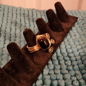 Black, adjustable statement ring